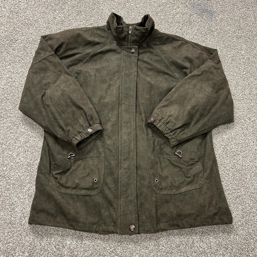 Carlo Briani Coat Mens Big 1X Green Microfiber Lined Full Zip Pockets Winter